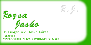 rozsa jasko business card